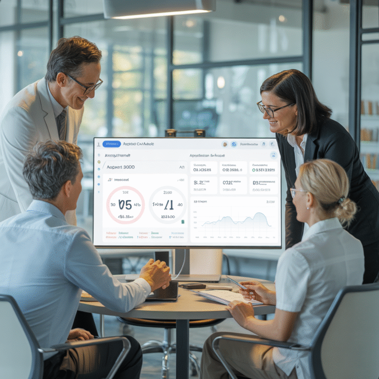 Modern dental practice implementing AI technology - comprehensive implementation guide showing dentist and staff working with AI receptionist system