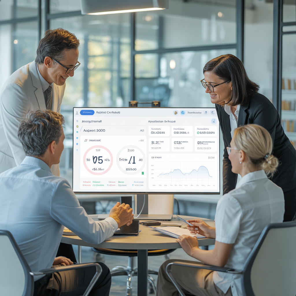 Modern dental practice implementing AI technology - comprehensive implementation guide showing dentist and staff working with AI receptionist system
